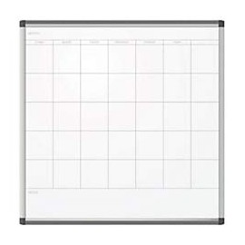 U Brands Magnetic Dry Erase Calendar Board, 35 x 35 Inches, Silver PINIT Frame, Marker Included (2902U00-01)
