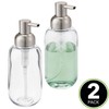 mDesign Round Plastic Refillable Liquid Soap Dispenser Pump Bottle for