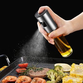 PULENADRI Oil Sprayer for Cooking, Olive Oil Sprayer Mister Refillable, 100ml Glass Cooking Oil Spray Bottle for Air Fryer, Salad, Making, Baking, BBQ