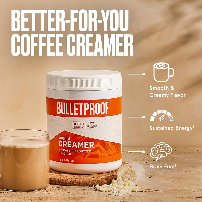 Bulletproof Original Creamer, 14.8 Ounces, Keto Coffee Creamer with MCT