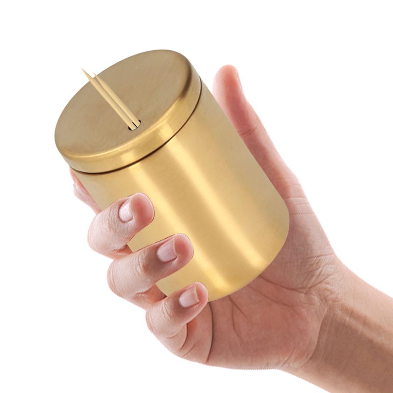 Toothpick Holder, 3.1x2.2in Stainless Steel Toothpick Holder Dispenser Pocket Toothpicks
