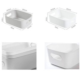 Bgfuni Set of 8 Small Plastic Storage Baskets, Office Home and Kitchen Tidy Organiser, White Plastic Studio Storage Baskets, Plastic Baskets for Storage Small, Shelf Baskets,20 x14 x7.5cm(Grey)