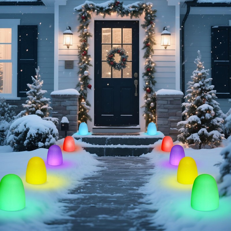 12 Pcs Set of 12 6'' Gumdrop Christmas Pathway Lights