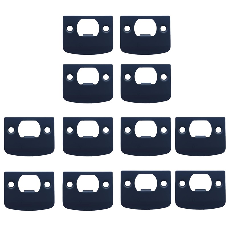 12-Piece Door Strike Plate Kit, Black Stainless Steel Deadbolt Covers