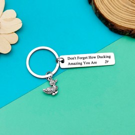 Duck Lover Gift Duck Gifts Keyring Inspirational Gifts for Daughter Son Encouragement Graduation Gifts for Best Friends Sister Duck Theme Gift for Coworker Cousins Brother Christmas Birthday Gifts