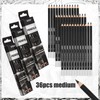Geyoga 36 Pcs Professional Charcoal Pencils Soft,medium and Hard for