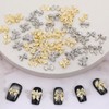 100 Pcs Bow Nail Art Charms Gold and Silver Bow