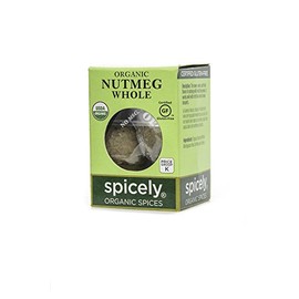 Spicely Organic Nutmeg Whole 0.10 Ounce ecoBox Certified Gluten Free