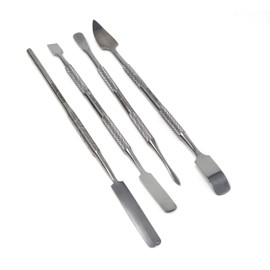 Set of 4 pcs Dental Cement Lab Mixing Wax Modeling Carving Spatula Set, Stainless Steel Instruments, Length 7.25"