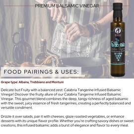 Ariston "The Very Best" Premium Balsamic Vinegar – Barrel Aged, Gourmet Quality, Product of Italy – Vegan, Gluten Free, GMO Free, No Added Sugar, All-Natural, 8.45 fl oz (250ml) Calabria Tangerine