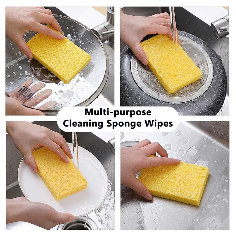 Bmeigo Washing Up Sponge 12PCS, Compostable Kitchen Sponge Nautural Cellulose