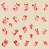 24 Pcs Flower Press on Nails Glitter Short Square Shaped