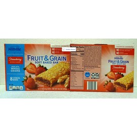 Millville Fruit & Grain Soft Baked Bar Strawberry Naturally Flavored 10.4oz 296g (Two Boxes)