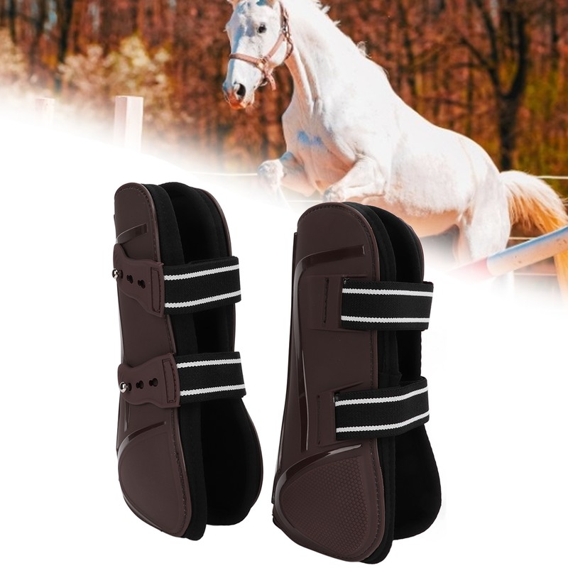 Horse Leg Guard PU Shell Elastic Breathable Protective Horse Boots