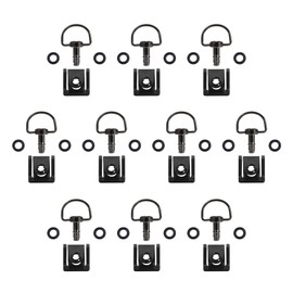 Porotmotor Motorcycle Race Fasteners Quick Release D-Ring 1/4 Turn Race Fasteners Clip Style Type C (Chrome Black （Black Clips）, 19mm)