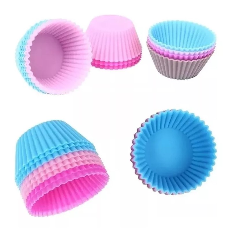 Misorel Charola 6 Cupcake + 12 Moldes De Silicon Hornear