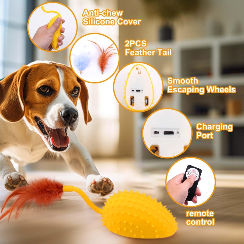 Mity rain Interactive Dog Toys, Remote Control Dog Toy with