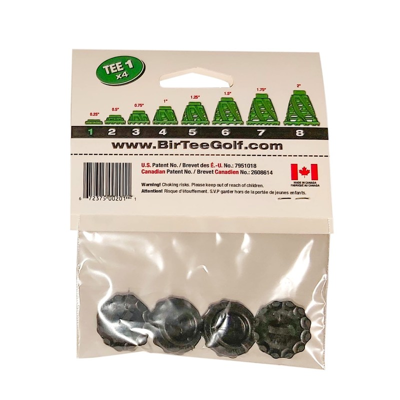 BirTee Pro Golf Tees - Size #1 (1/4") Individual Size
