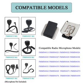 Aimtobest 6 Pack Replacement Speaker Mic Belt Clip Compatible for Motorola PMMN4013 PMMN4013A PMMN4025 PMMN4025A PMMN4050A PMMN4051A PMMN4062A PMMN4071A PMMN4021A PMMN4022A PMMN4029A, 360° Rotatable