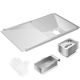 Wanchao Grease Tray with Catch Pan and Foil Liner, Adjustable Drip Pan for 3/4/5 Gas Grill Models from Dyna Glo, Nexgrill, Expert Grill, Kenmore, Charbroil, BHG and More Grill Replacement Parts.