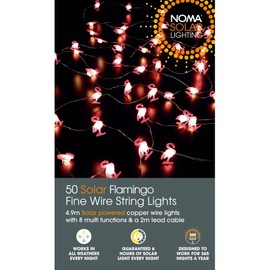 Noma 50 Solar Fine Wire Lights - Flamingo