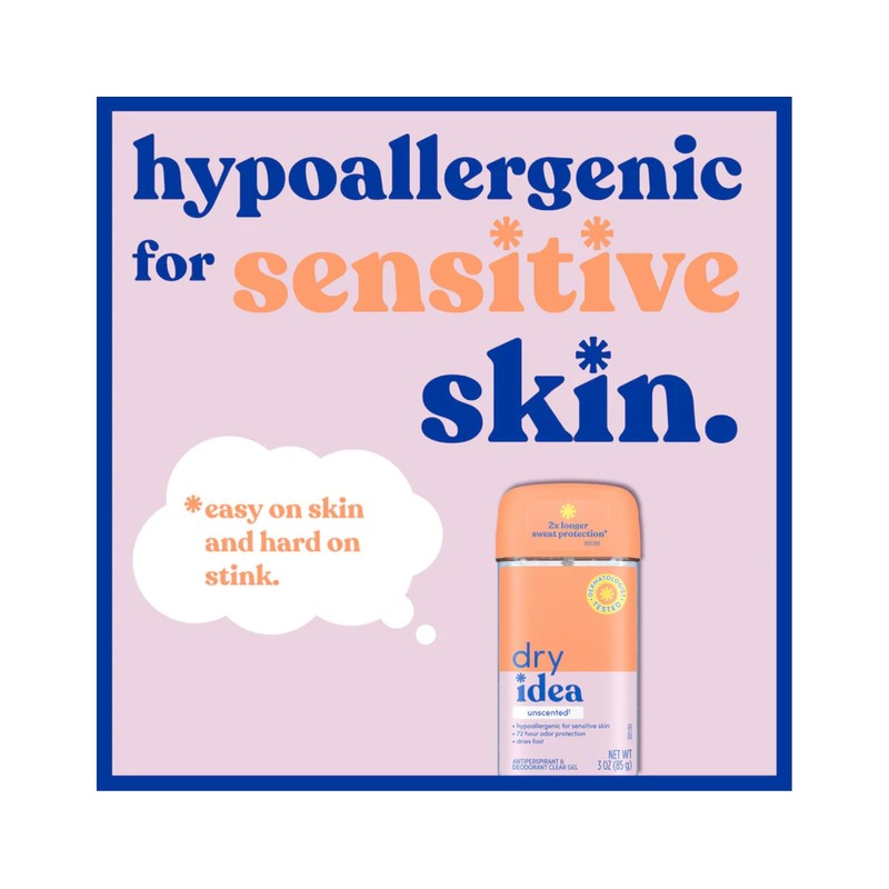 Dry Idea Anti-perspirant Deodorant Clear Gel, Unscented - 3 Oz