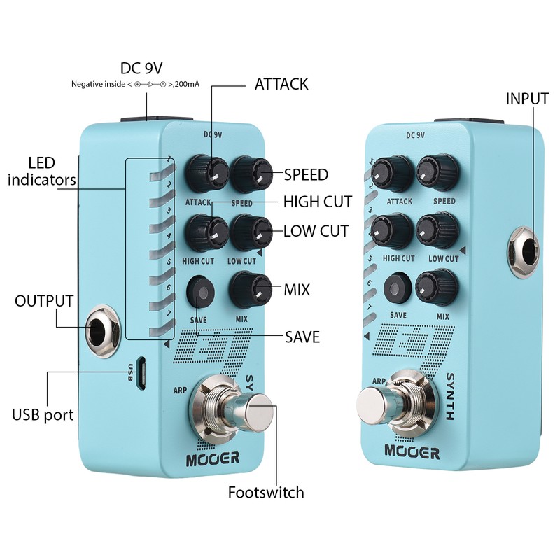 MOOER Guitar Synthesizer Pedal Electric Guitar Effects Pedal 7 SYNTH