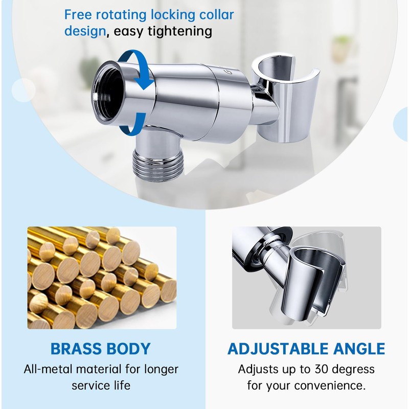 G-Promise Metal Shower Head Holder for Hand Held, Adjustable Bracket,