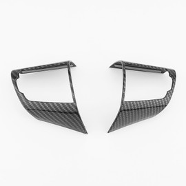 FUEISOF Carbon Look Black Steering Wheel Cover Frame for Kia Stinger 2017-2023 2 Pieces