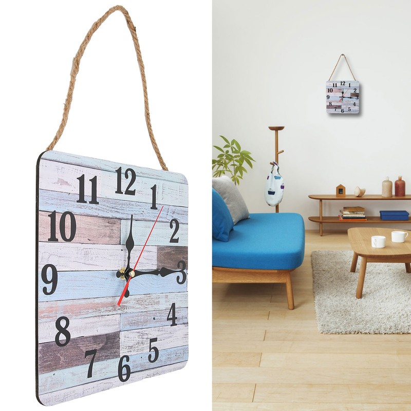Wall Clock Industrial Style Silent Quartz Movement Density Board Large