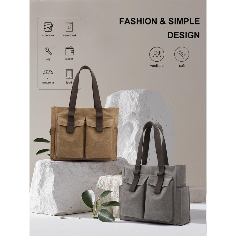 Women's Handbag, Large Canvas Shoulder Bag, Handbag, Tote Bag, Shopper