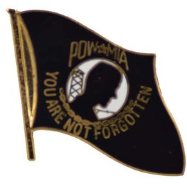 POW/MIA FLAG LAPEL PIN OR HAT PIN - Size 1" - VETERAN OWNED BUSINESS