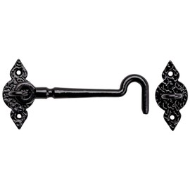 National Hardware N100-054 6" Spear Gate Hook Black Finish with Weatherguard