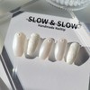 Pearl Marble Nail Tips Thumb Design Selection - Coffin /