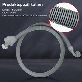 Universal 1.5 m Aquastop Hose for Dishwasher, Washing Machine, 3/4 Inch Hose Inlet Hose with Aquastop, Household Connection Safety Hose
