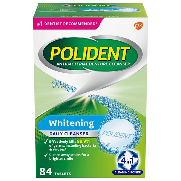Polident Whitening Denture Cleanser Tablet (Packaging May Vary)