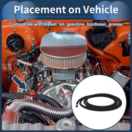 INFINAUTO AN4 Fuel Line Hose 4AN 9ft Vacuum Hose Automotive Fuel Hose CPE Rubber,Nylon Braided Black