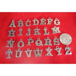 26pc "alphabet set" charms in silver style (BC1436) Jewelry Making Supply Pendant Keychains Bracelet DIY