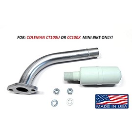 Exhaust With Muffler for: Coleman ct100u / cc100x Mini bike. ((( STOP!!! WILL NOT WORK ON ANY OTHER ENGINE OR MINIBIKE )))