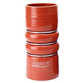 HPS CAC-250-HOT Silicone High Temperature 4-ply Aramid Reinforced Charge Air Cooler CAC Hose Hot Side, 100 PSI Maximum Pressure, 6" Length, 2-1/2" ID, Orange