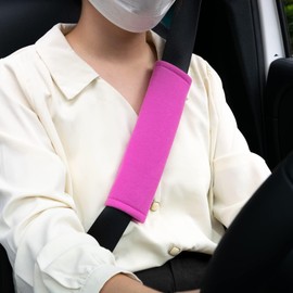 Seat Belt Covers, AUTOXBERT 2 Pcs Universal Car SeatBelt Cover Pull Cloth for Adults and Kids, Soft Car Seatbelt Strap Breathable Shoulder Pads Protector - Pink