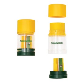 Ticonderoga Duo 2-in-1 Sharpener & Eraser, 2.125" x 1.125" x 1", Yellow/Green