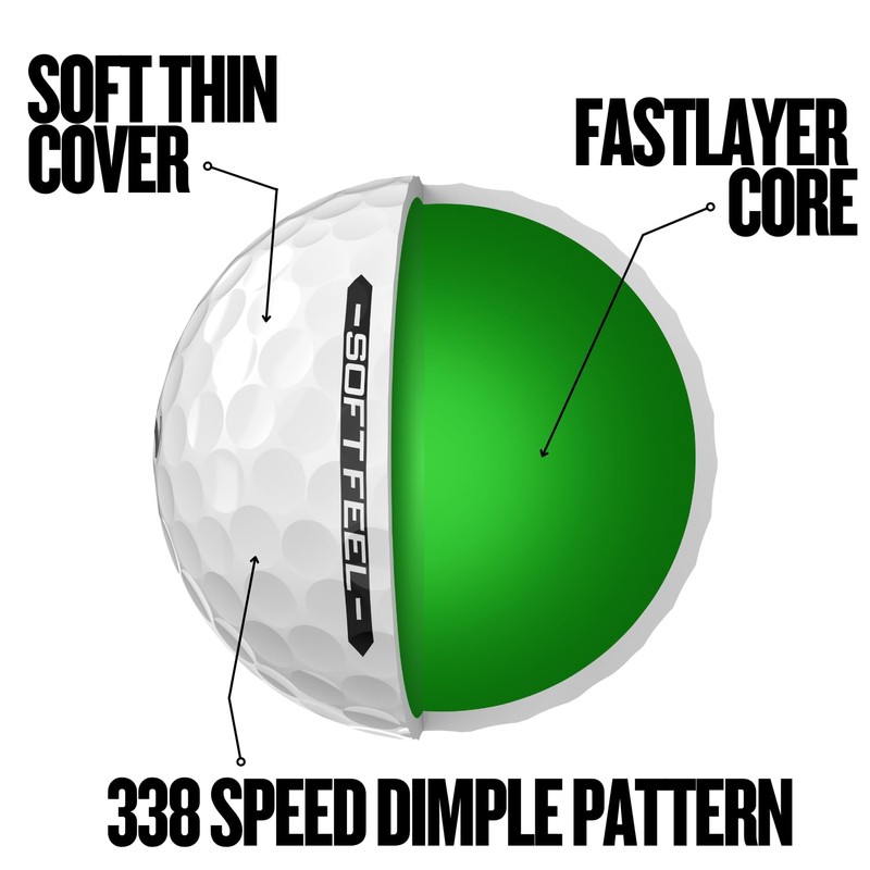 Srixon Soft Feel Golf Balls, Soft Feel 14, White