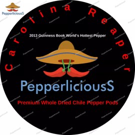 PepperliciousS Pepper Company LLC 1 Fresh DRIED CAROLINA REAPER POD --- Experience the Worlds Hottest Chili Pepper