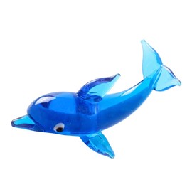 Crystal Glass Dolphin Figurine Hand Blown Dolphin Statue Sea Animal Sculpture Paperweight Glass Art Collectible for Nautical Home Decoration Style 1