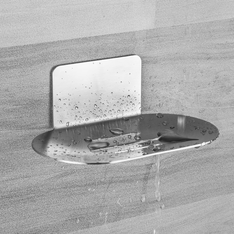 Soap Dish for Shower, 3 Slot Self-Adhesive Soap Holder for