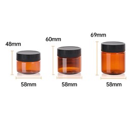 10PCS High-Quality PET Plastic Cream Bottle - 60ML/100ML/120ML, Double Layer Container for Cosmetic Creams, Skincare, and Lotions, Amber Brown Jar with Secure Black Lid