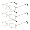 EYE ZOOM 3 Pack Classic Readers Rectangular Metal Reading Glasses