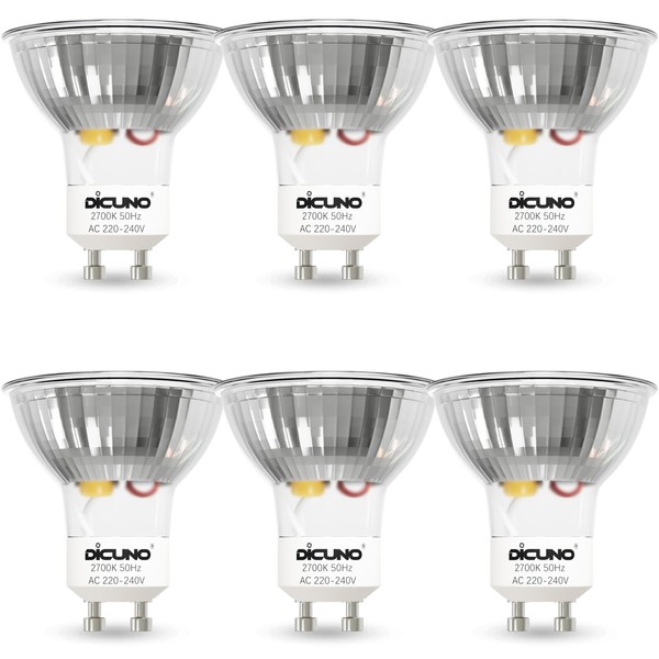 DiCUNO DiCUNO GU10 LED Warmwei? 5W, Ersetzt 50W Halogenstrahler, 2700K,