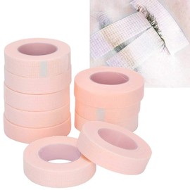 Cinta de extensión de pestañas, 10 rollos Cinta de aislamiento pestañas injertada buen ajuste para extensión pestañas Cinta extensión pestañas tela microporosa transpirable(10 rosa)
